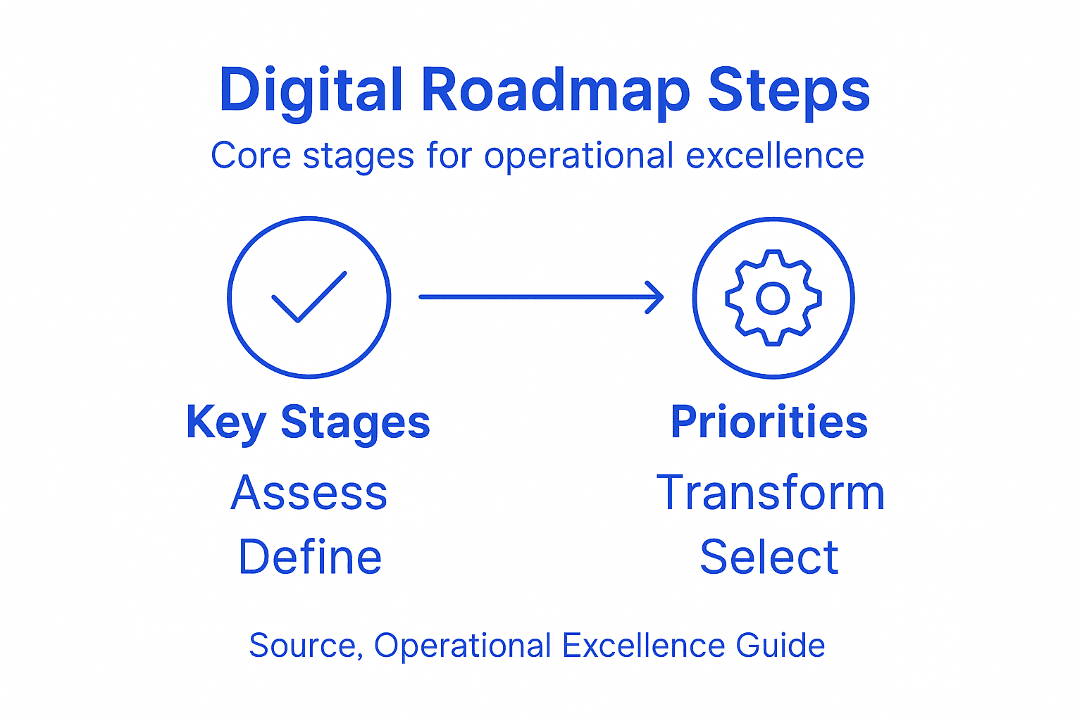 Infographic showing digital roadmap steps and priorities