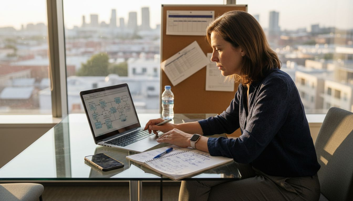 Analyst reviewing marketplace platform details