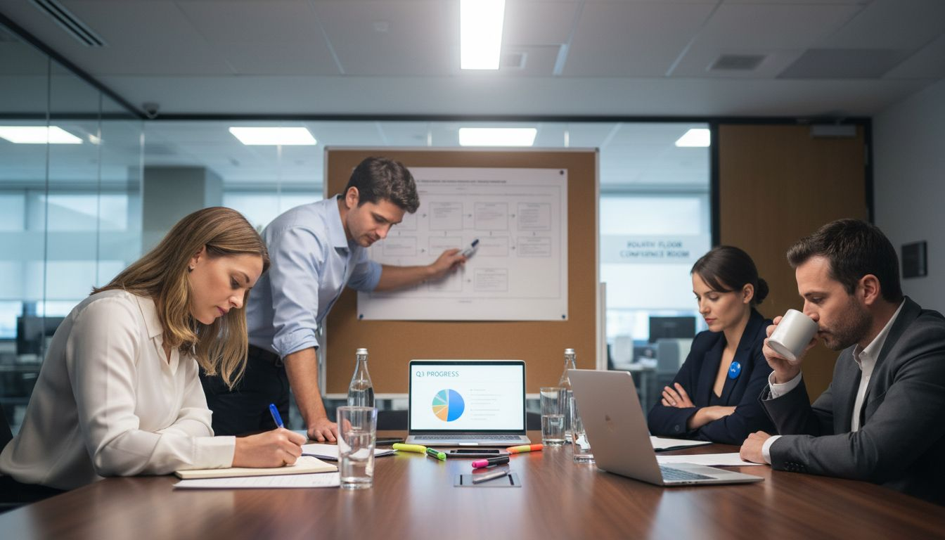 Team meeting about data strategies