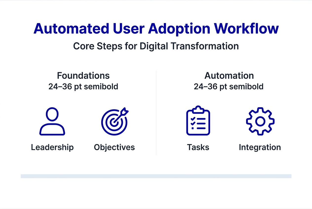 Infographic visualizing automated user adoption workflow
