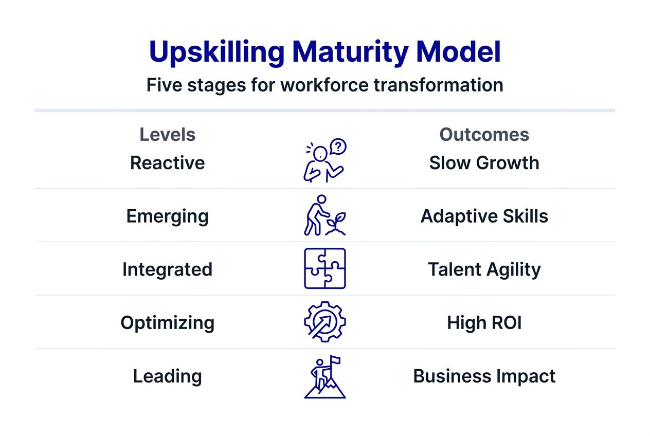 Infographic of upskilling maturity model steps