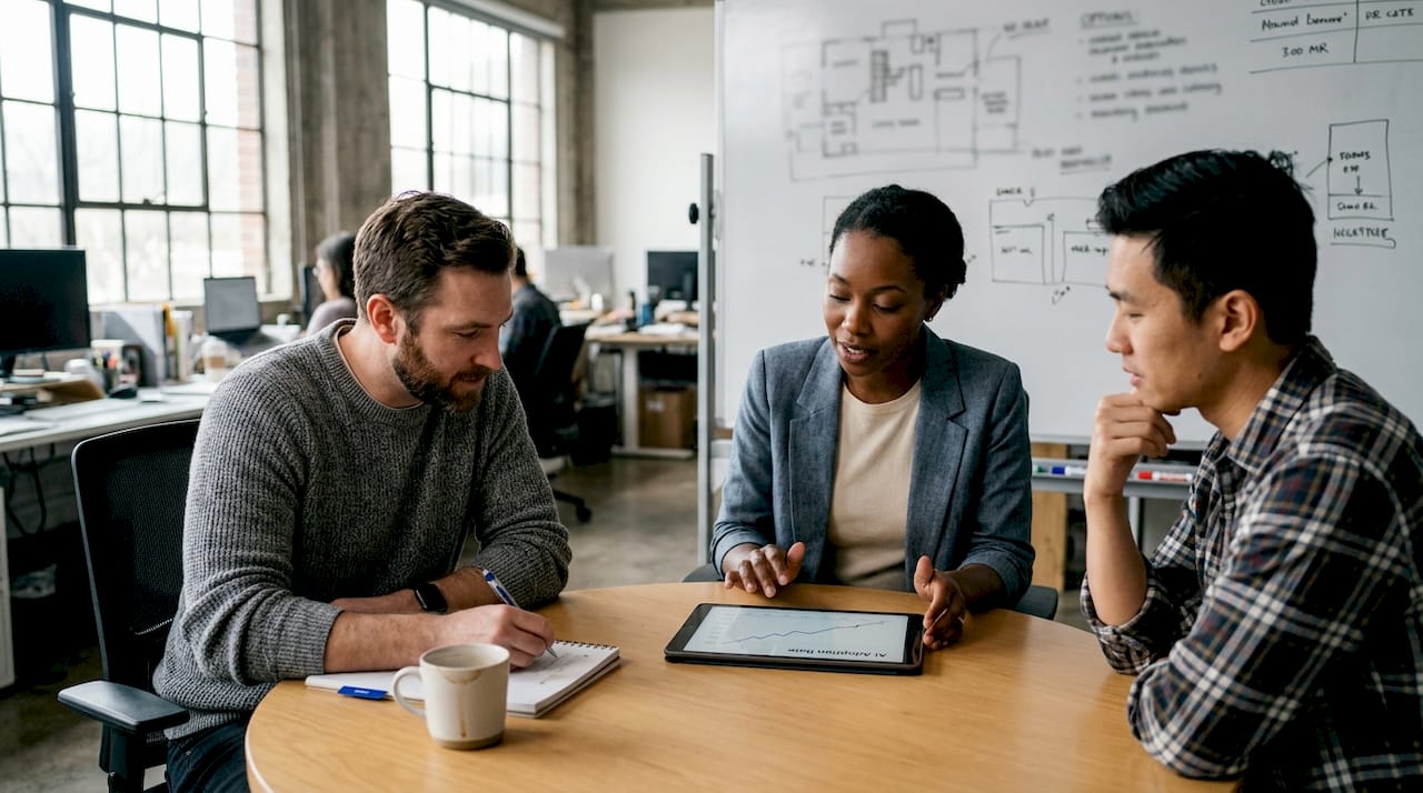 Team discusses workflow and AI strategies