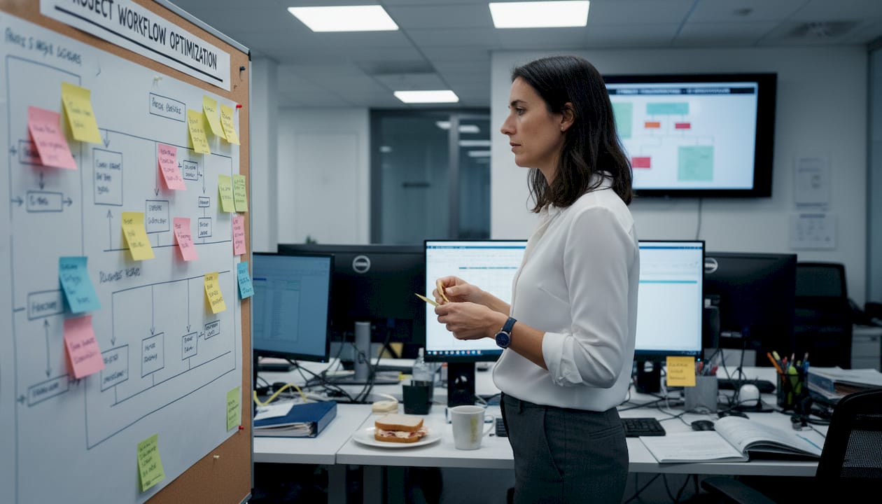 Coordinator reviewing digital finance workflow