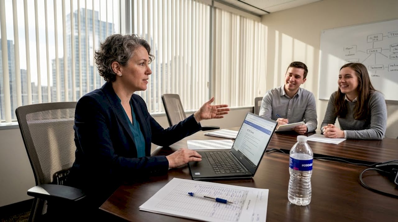 CISO leads security frameworks meeting in boardroom