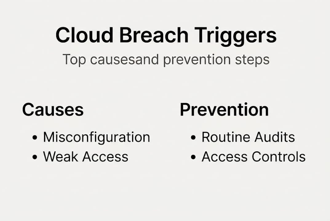 Infographic cloud breach causes and prevention
