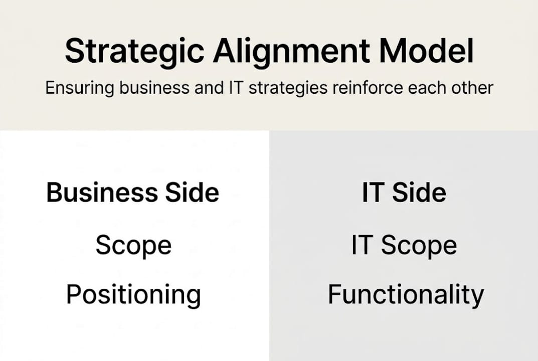 Infographic showing MIT Strategic Alignment Model categories