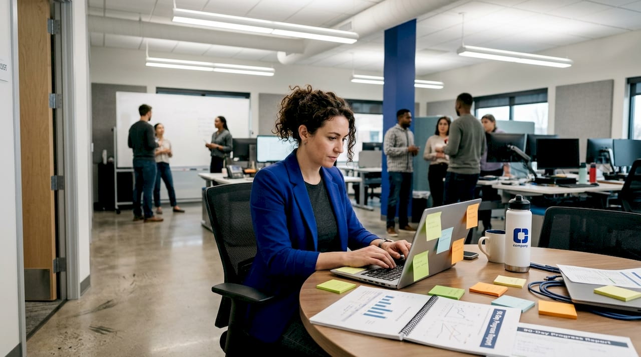 Project manager documents ERP CRM progress