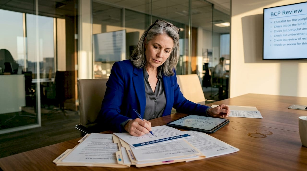 Executive marking up continuity plan document
