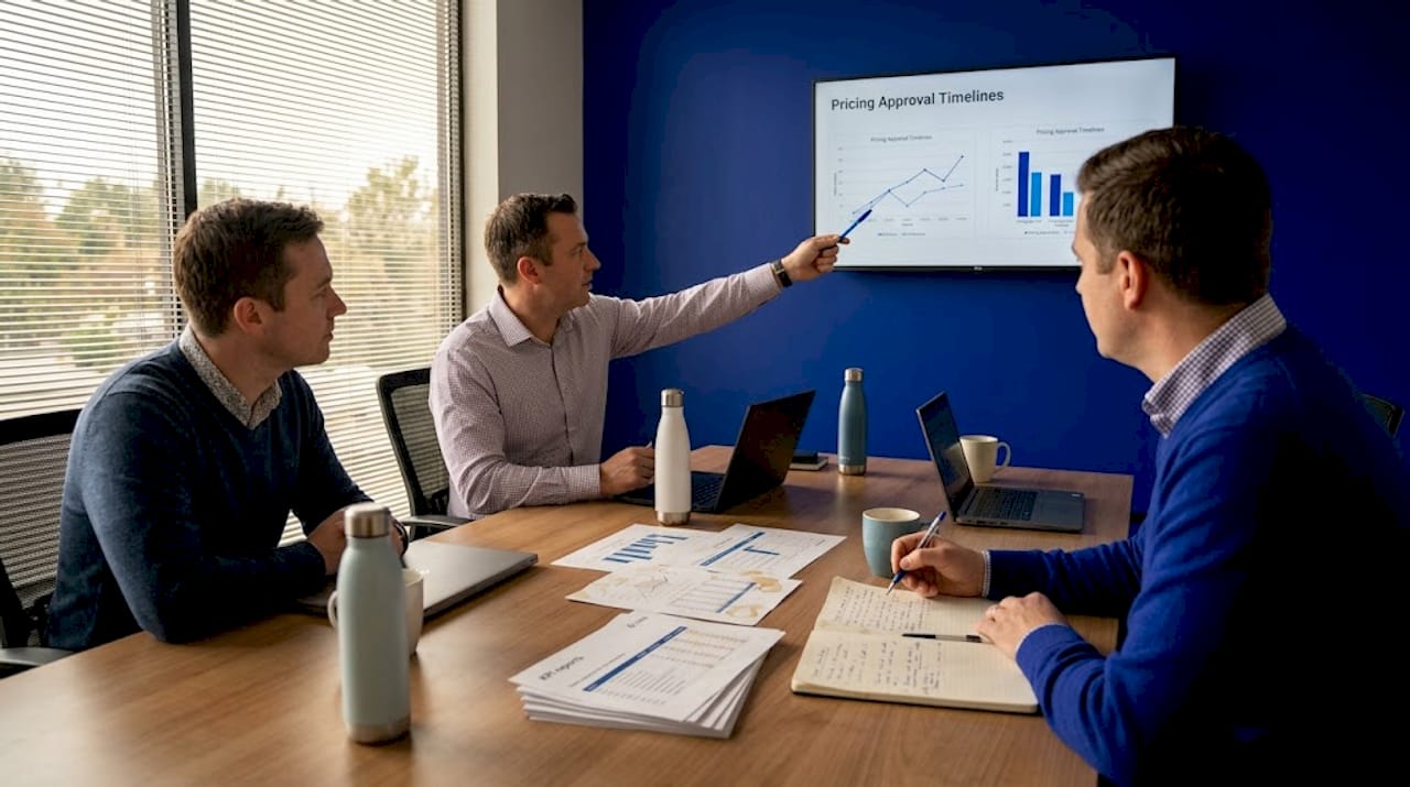 Managers discuss BPM process charts
