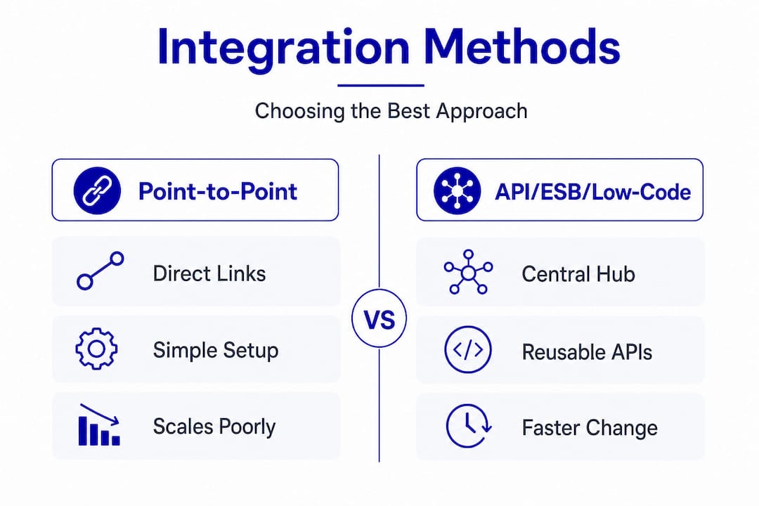 Infographic comparing integration method categories
