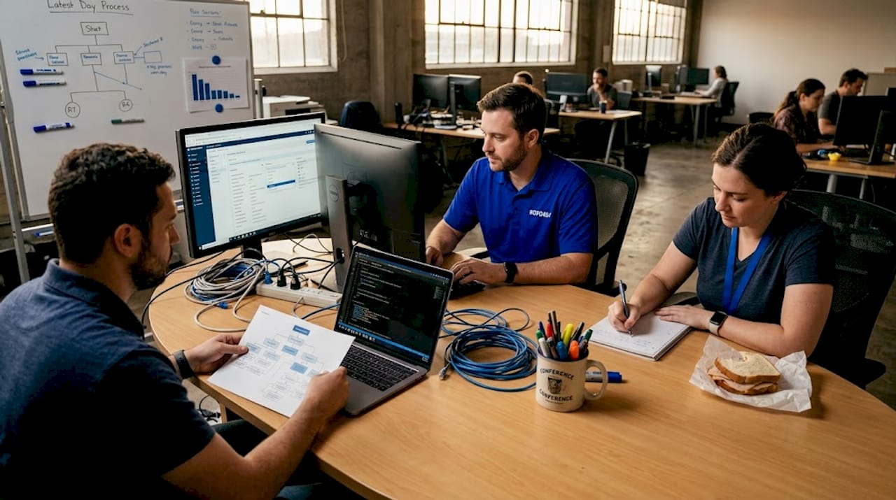 IT team managing business process automation tasks