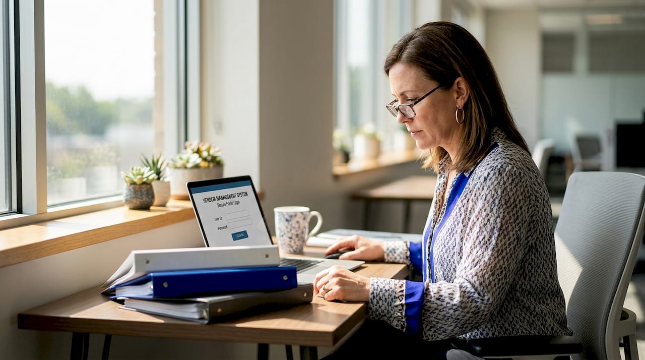 Procurement officer reviews SaaS contract details