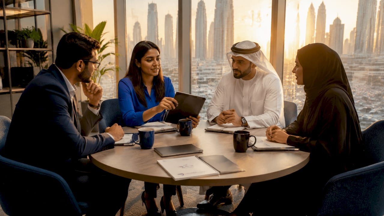 Diverse team discussing CRM best practices