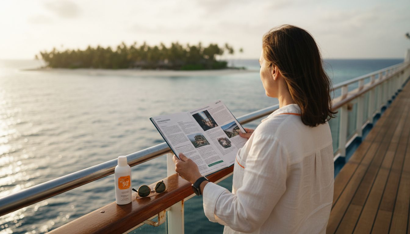 Traveler considering cruise itinerary options