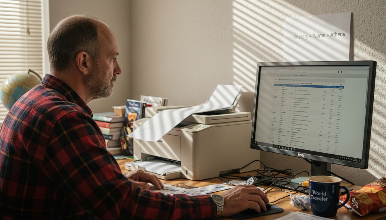 Man reviewing multi-city booking options