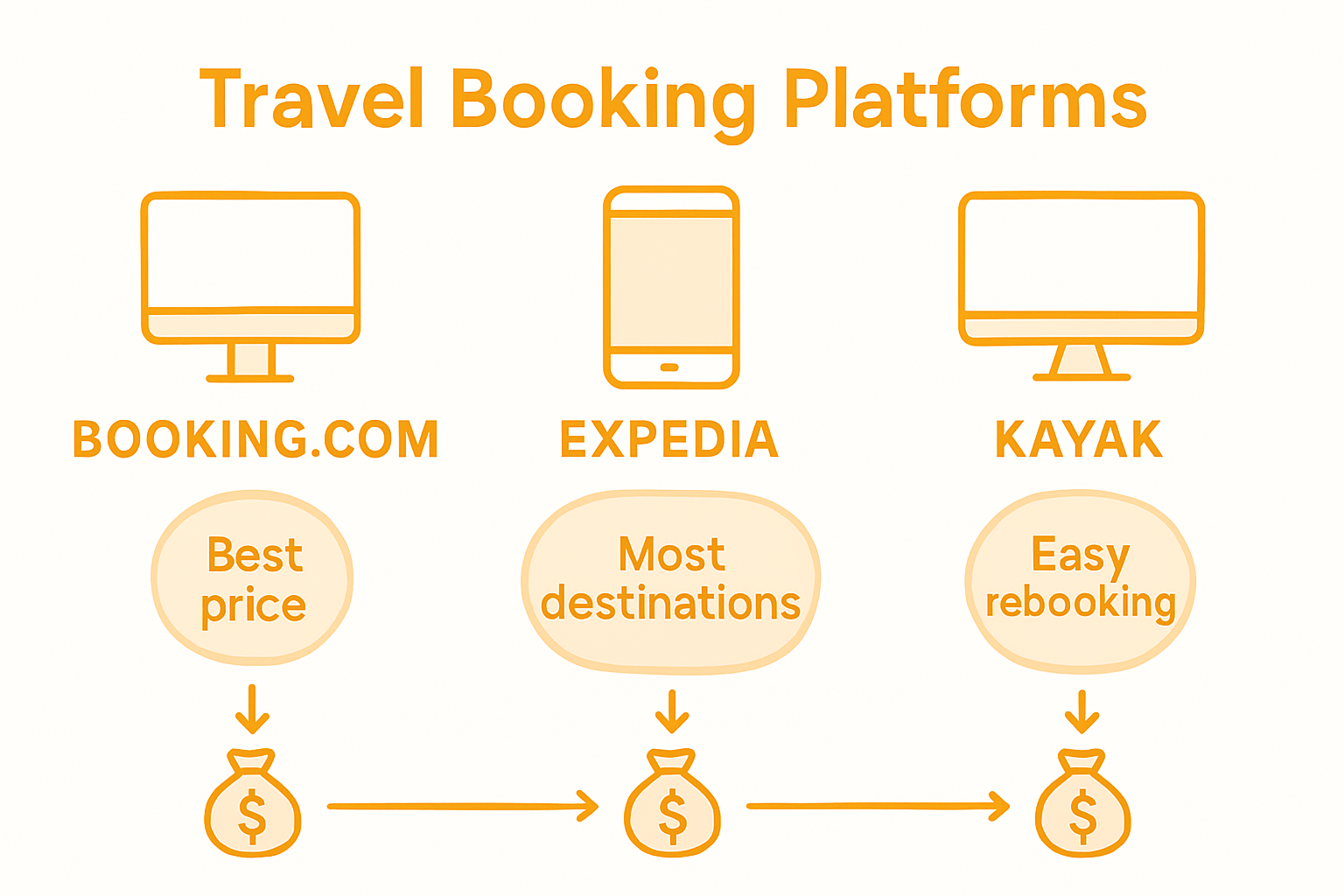 Comparison chart of multi-city booking platforms