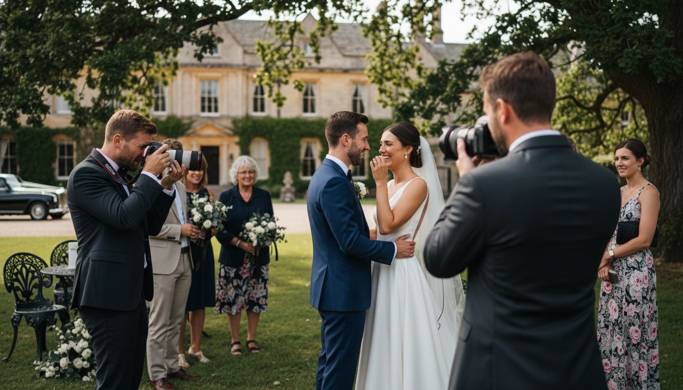wedding photographer working