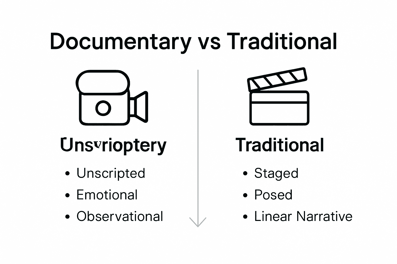 Infographic comparing wedding video styles