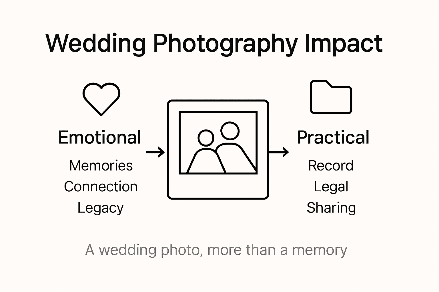 Infographic showing wedding photography emotional and practical impact
