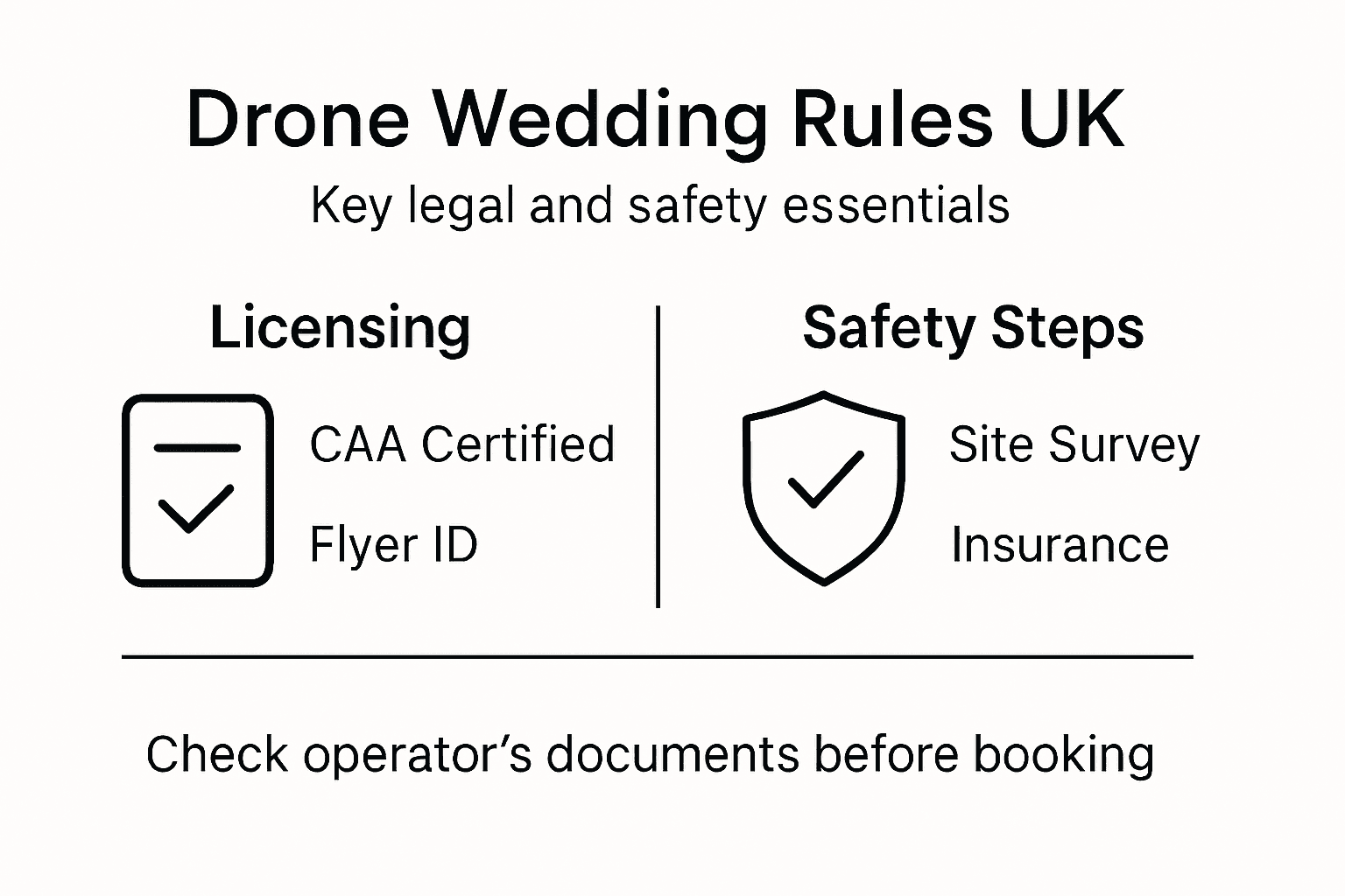 Infographic of UK drone wedding legal and safety