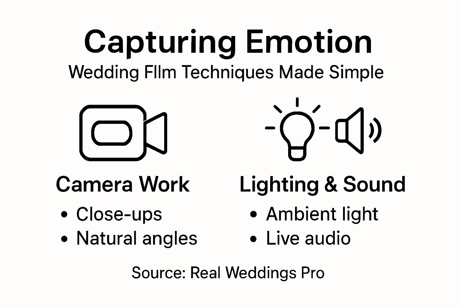Infographic of emotional wedding film techniques