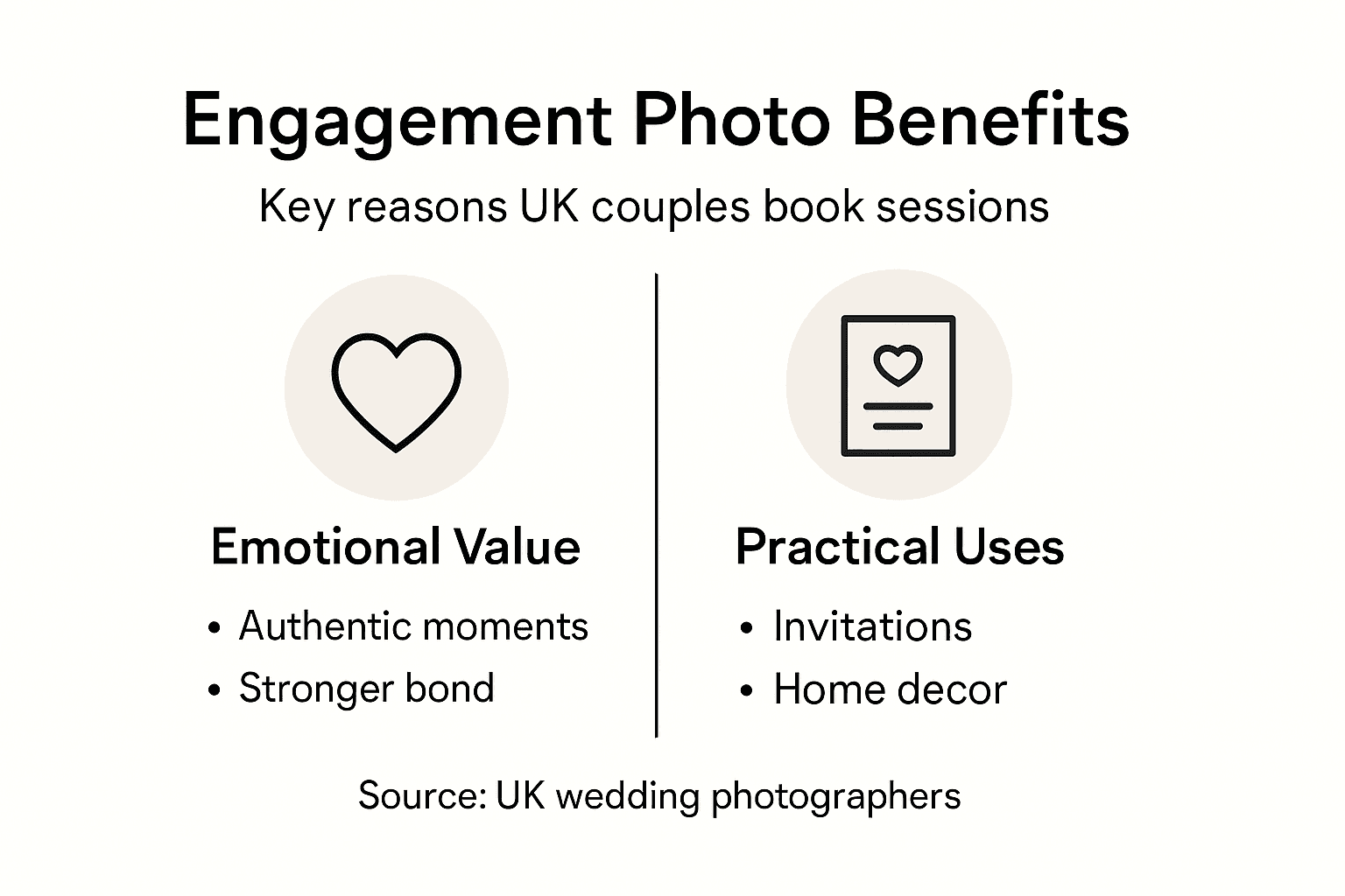 Infographic showing engagement photo benefits