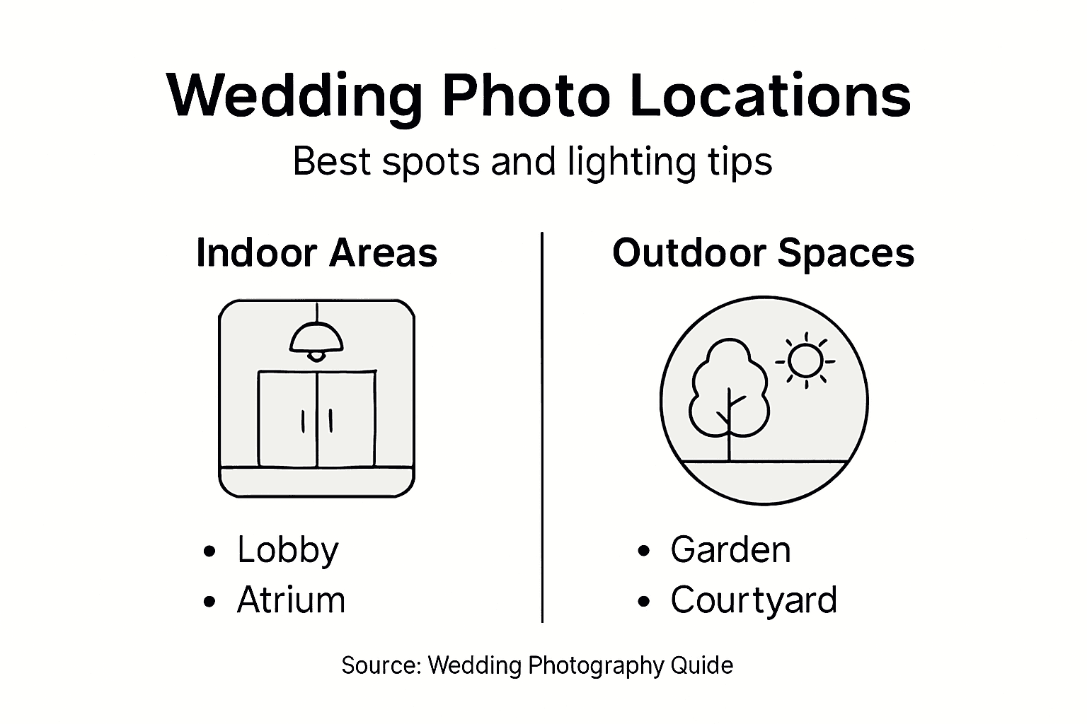 Infographic comparing indoor and outdoor photo spots