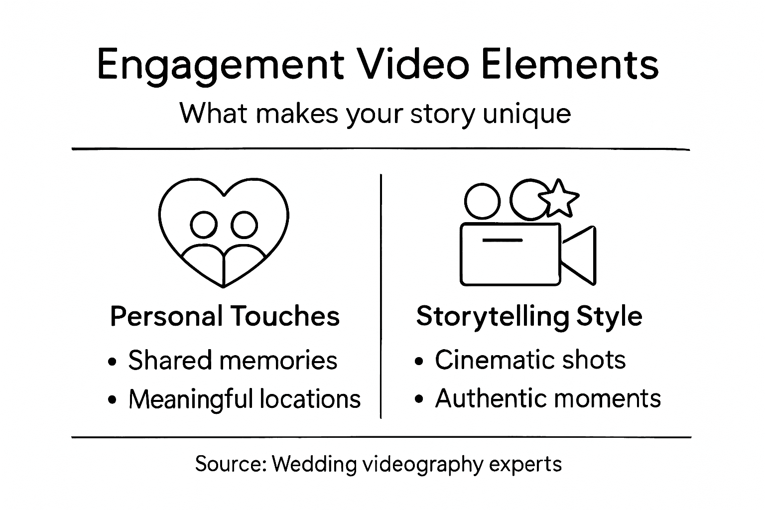 Infographic showing engagement video elements