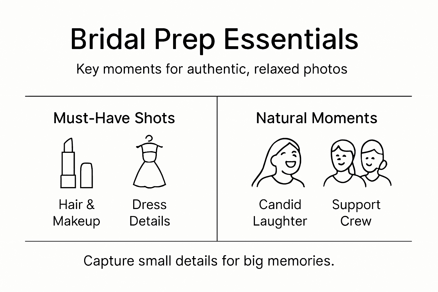Infographic summarizing key bridal prep moments
