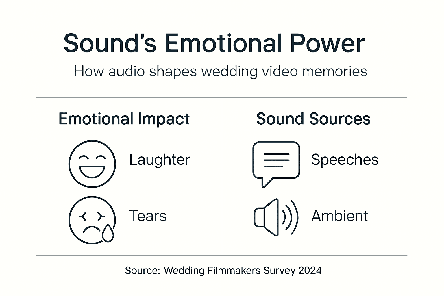 Infographic on sound's role in wedding videos