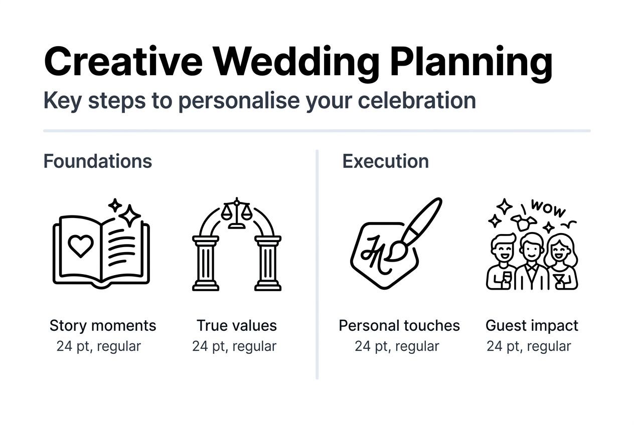 Infographic summarising creative wedding planning