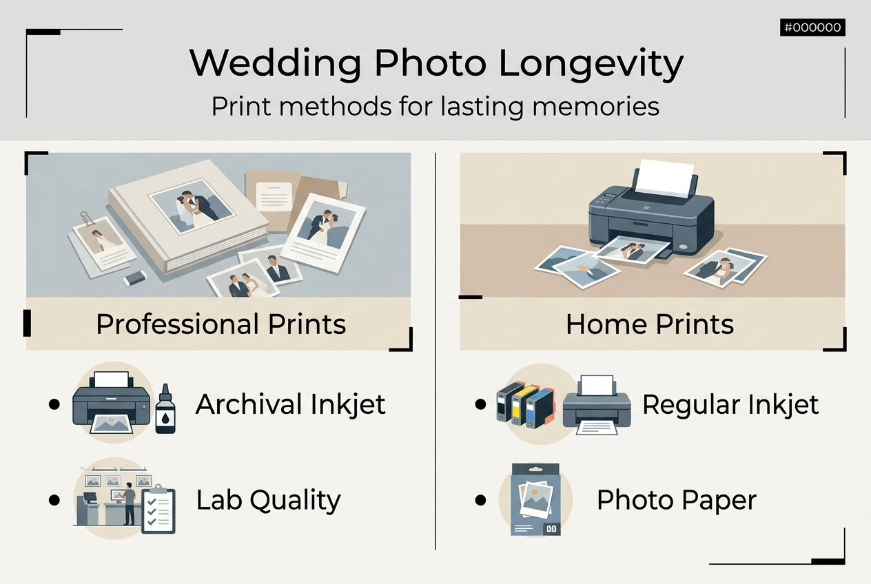 Infographic showing long lasting wedding photo methods