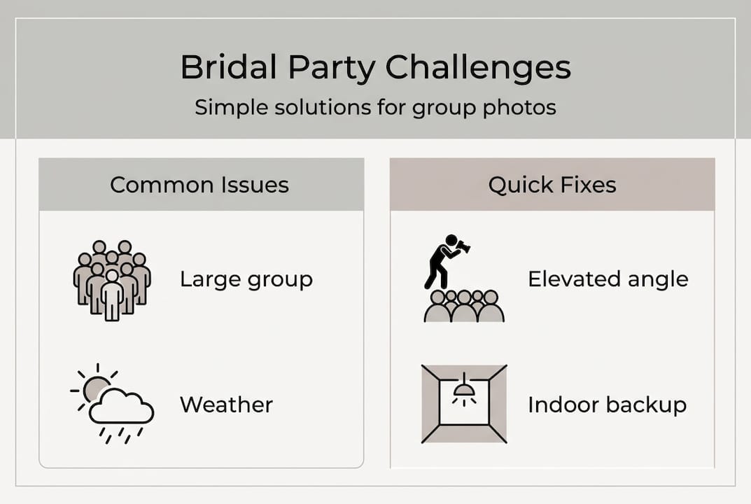Infographic bridal photo challenges and solutions