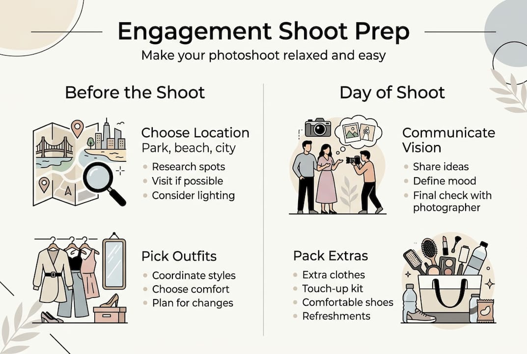 Infographic engagement shoot preparation checklist