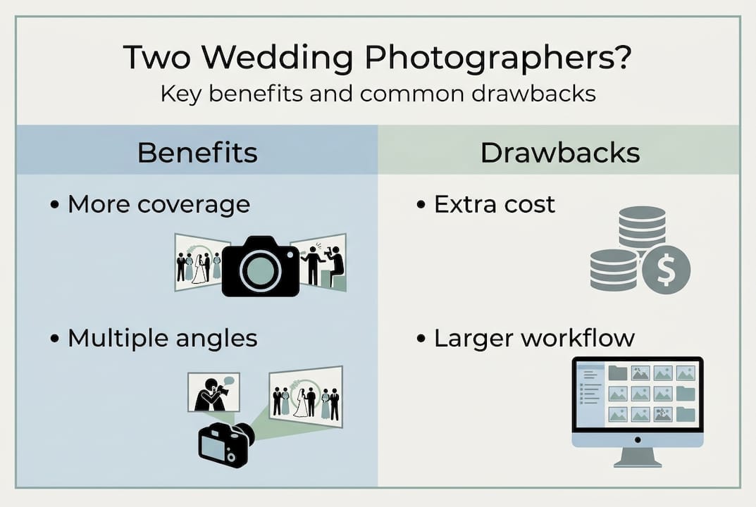 Infographic comparing two photographers pros and cons