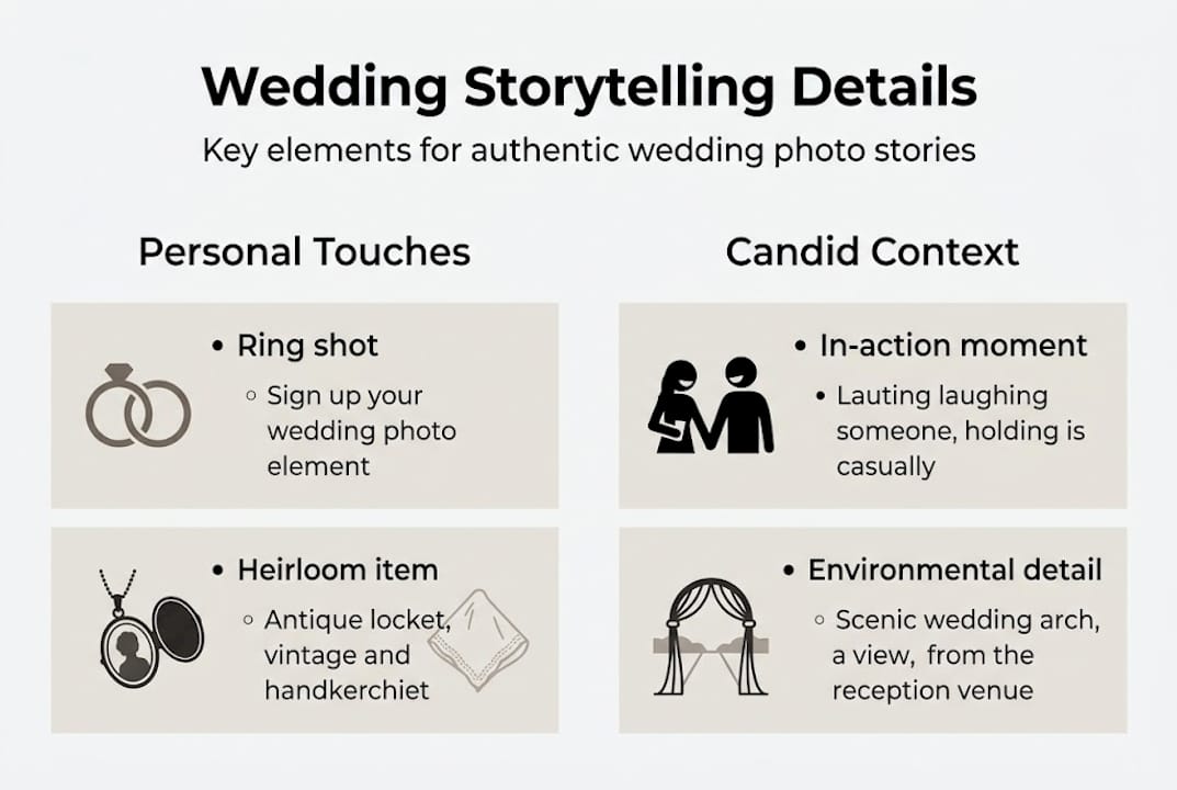 Infographic explaining key wedding detail types