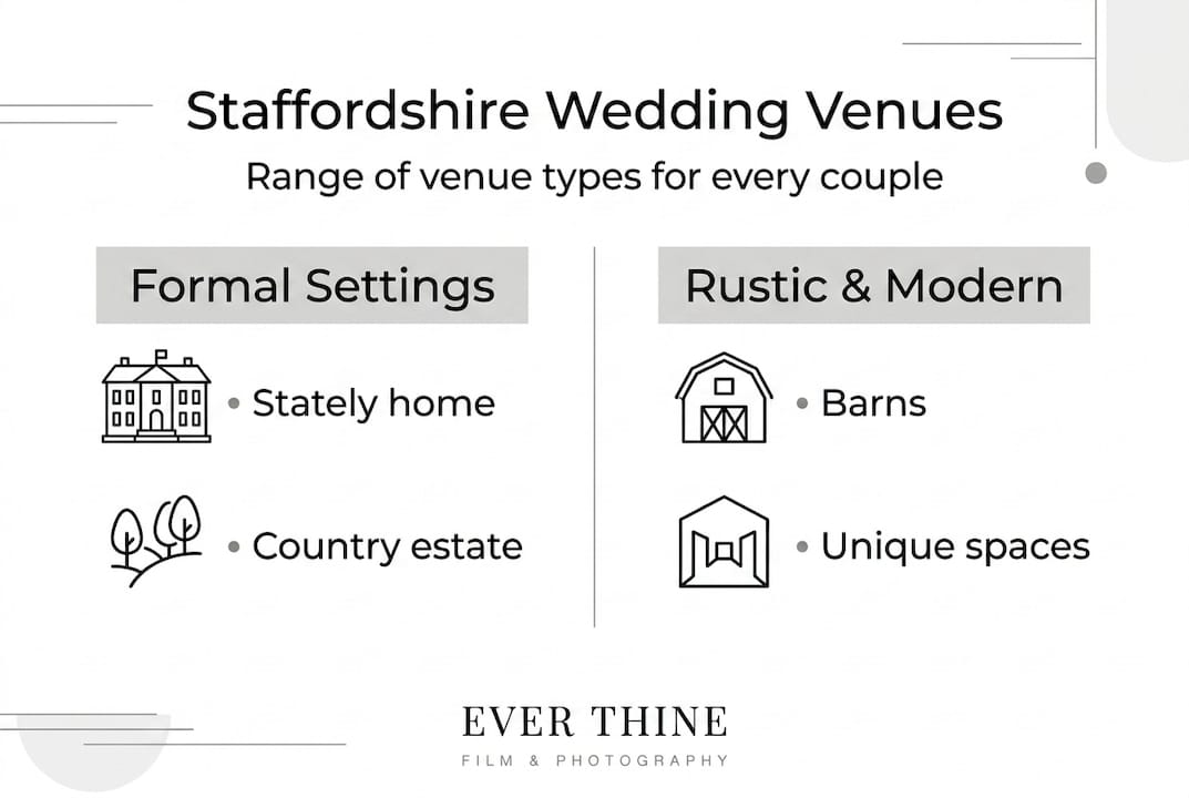 Infographic with Staffordshire venue types