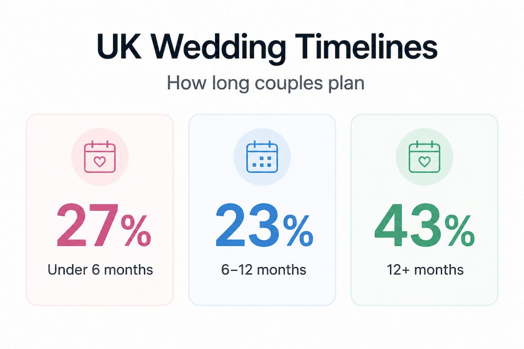 Infographic showing UK wedding planning timelines