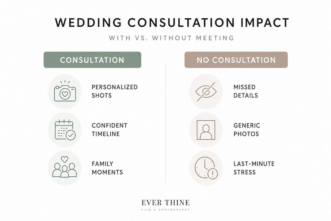 Infographic comparing wedding consultation benefits