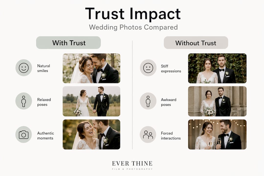 Infographic comparing trusted and untrusted photography