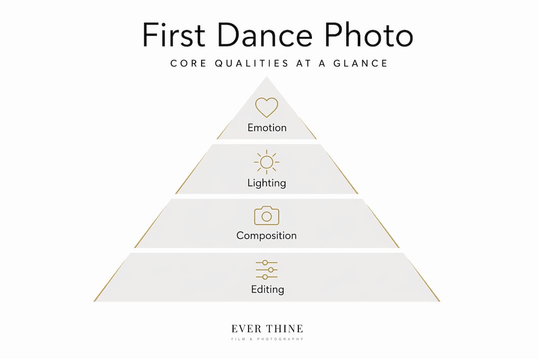 Infographic showing qualities of first dance photo