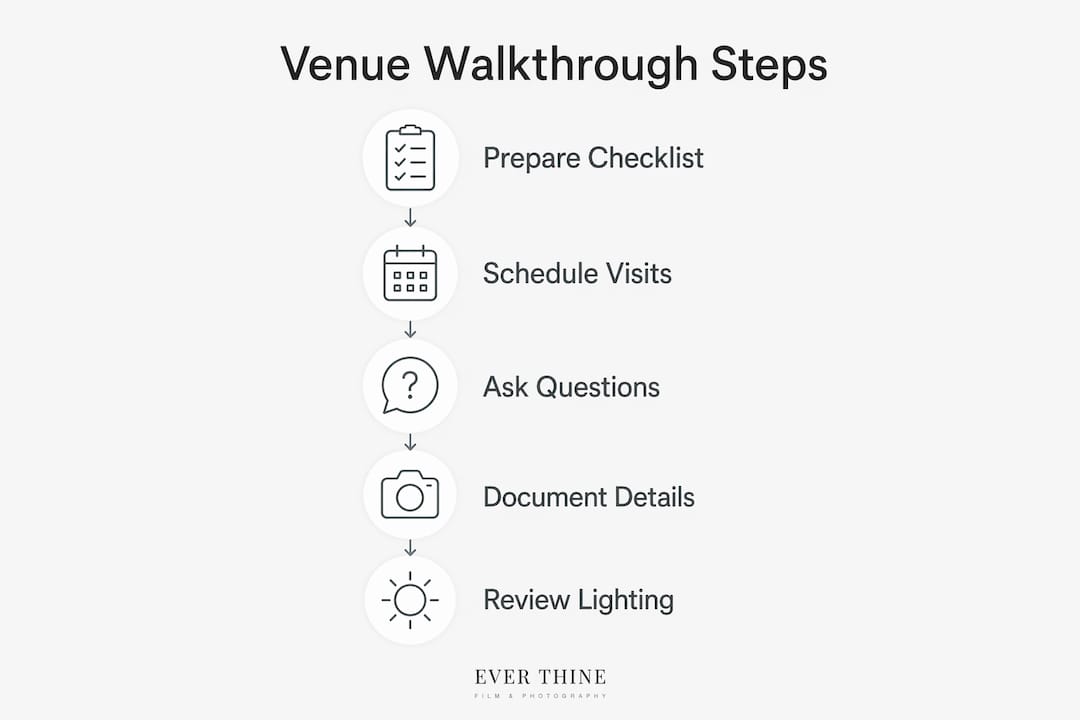 Infographic outlining venue walkthrough steps