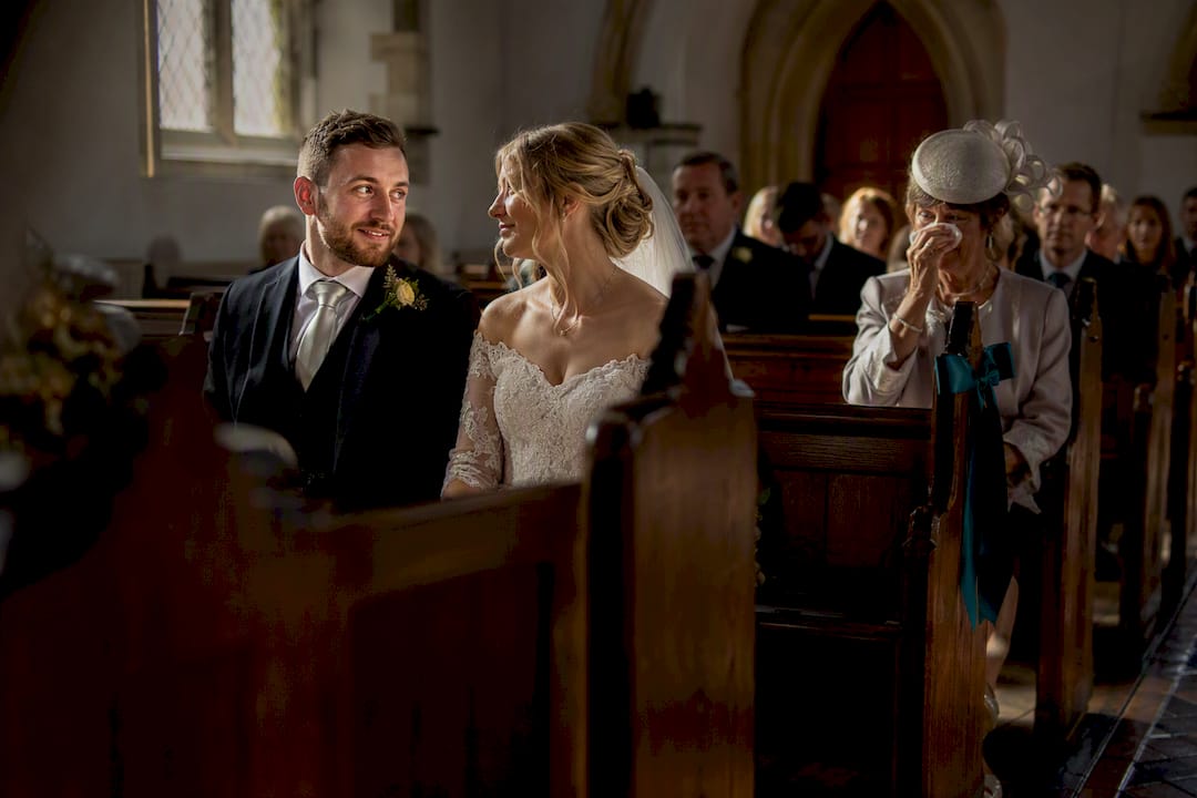 Candid emotion during a wedding ceremony
