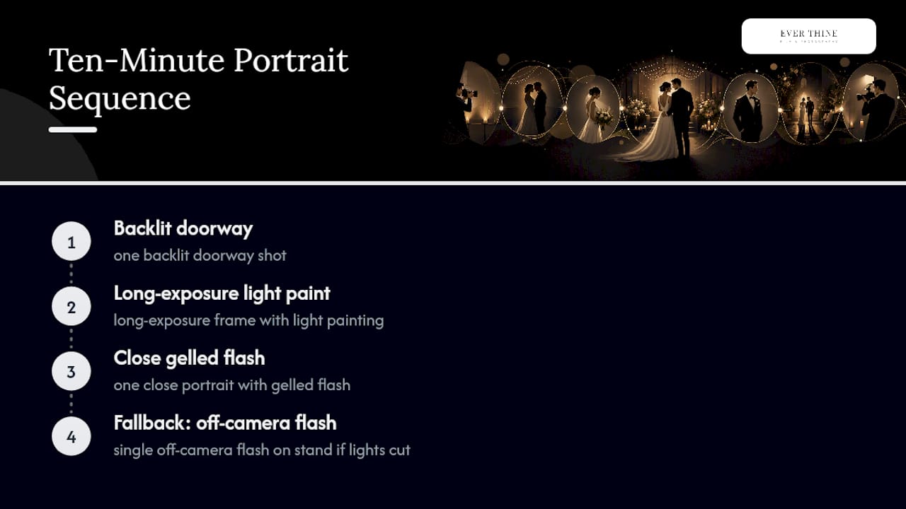 Three-step ten-minute wedding portrait plan