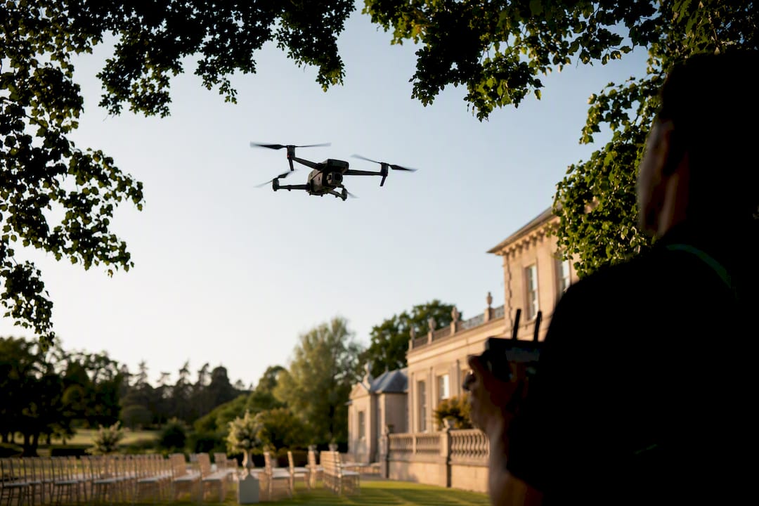 Drone over wedding venue grounds