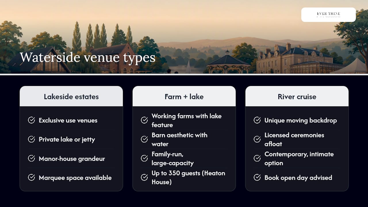Waterside wedding venues in Cheshire compared — overview diagram