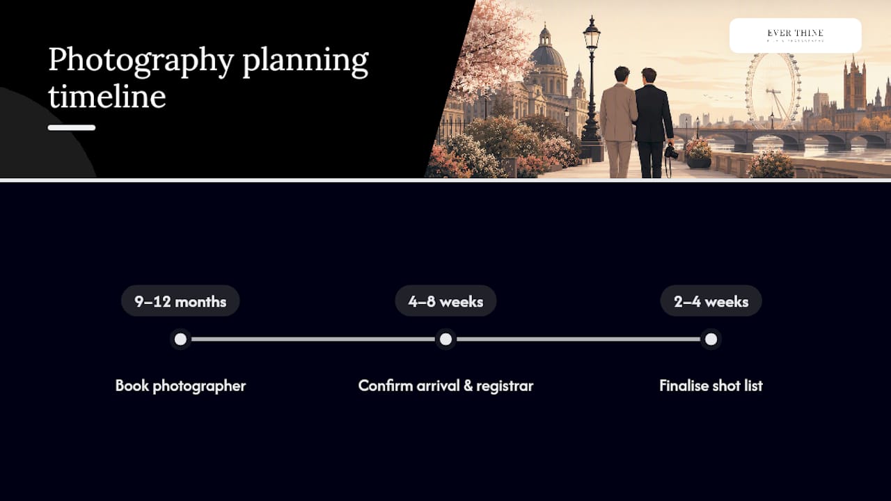Civil partnership photography planning timeline