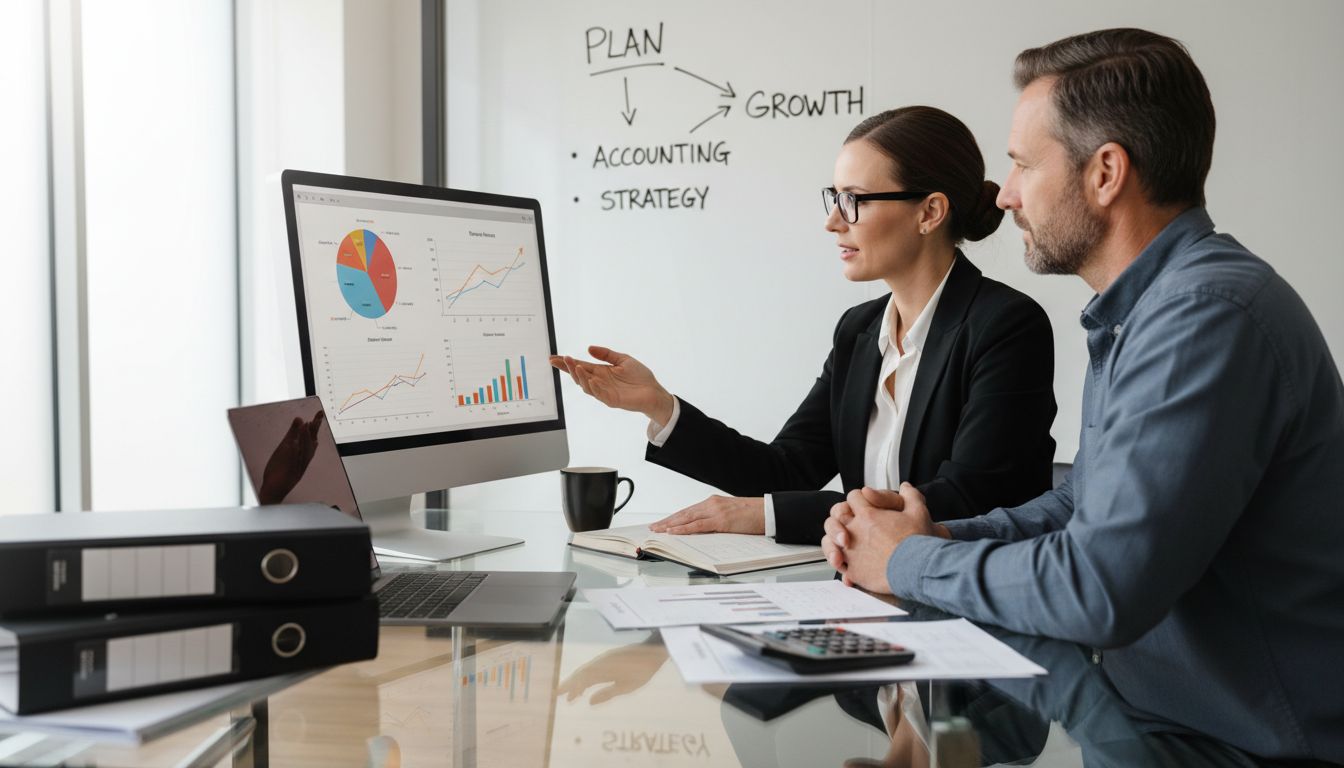 Accountant and sole trader planning finances