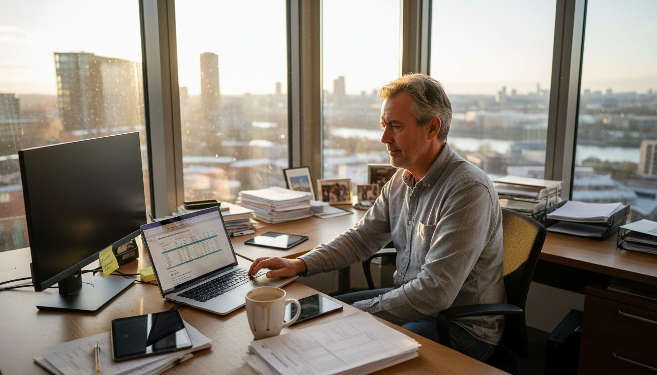 Business owner working on UK accounts