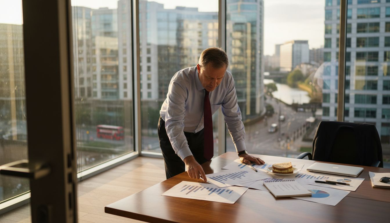 Accountant reviewing financial reports for business growth